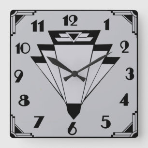 Deco Stil Clock. Fyrkantig Klocka
