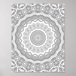 Deco Sunburst Ringar Färgläggnings sida Mönsterdes Poster