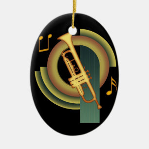 Deco trumpet julgransprydnad keramik
