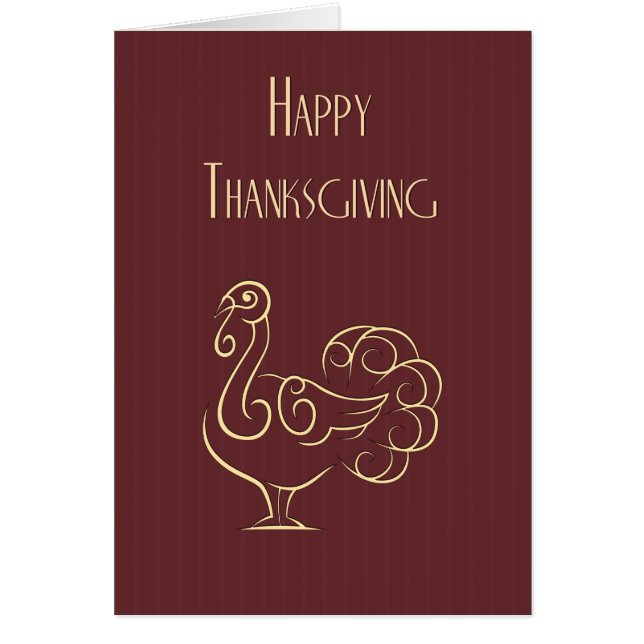 Deco Turkey Thanksgiving Hälsningskort (Framsidan)