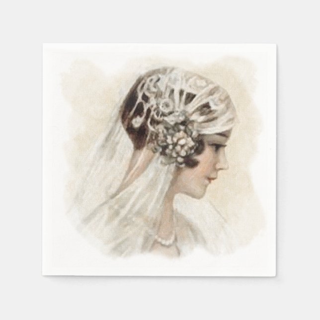 Deco Vintage Bride Pappersservett (Framsidan)
