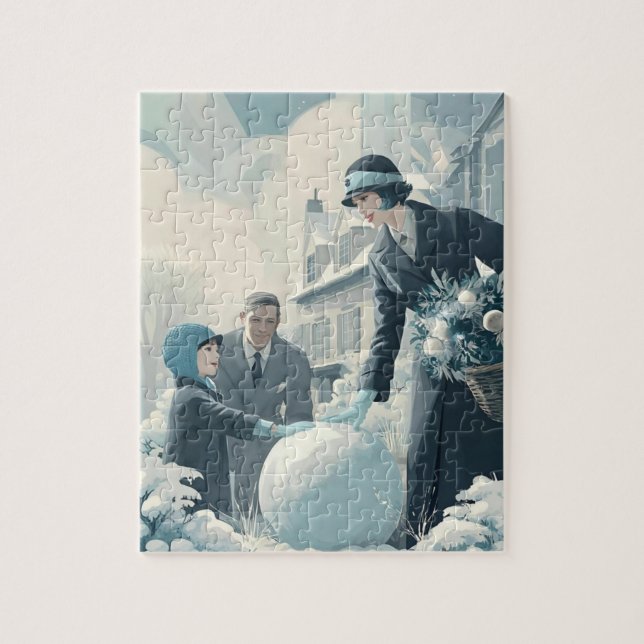 Deco Yuletide | Första snöfallet jul Pussel (Vertikal)