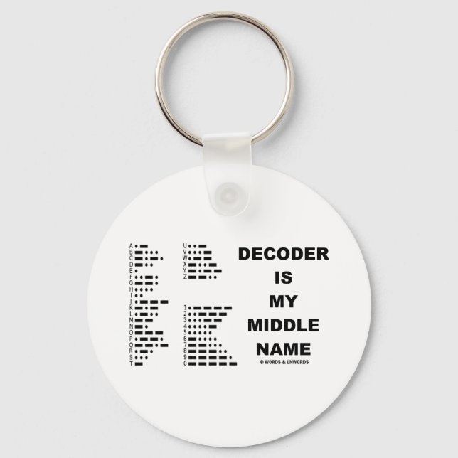 Decoder är Mitt Mitten Namn (morse Code) Nyckelring (Framsida)
