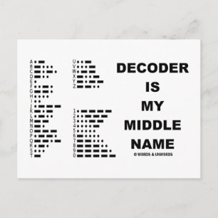 Decoder är Mitt Mitten Namn (morse Code) Vykort