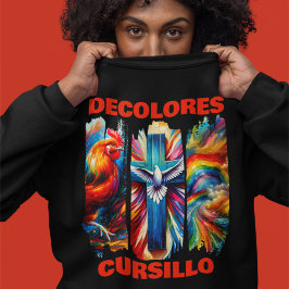 DeColores Cursillo Brush Stroke Rooster Cross Dove T Shirt