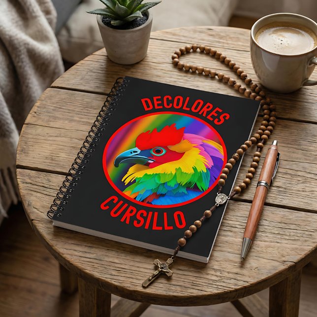 DeColores Cursillo Färgglad Tupp Livlig Regnbåge  Anteckningsbok (Skapare uppladdad)