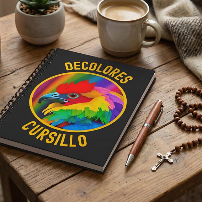 DeColores Cursillo Färgglad Tupp Livlig Regnbåge  Anteckningsbok (Skapare uppladdad)