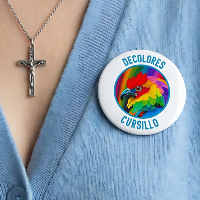 DeColores Cursillo Färgglad Tupp Livlig Regnbåge Knapp (Skapare uppladdad)