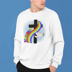 DeColores Cursillo Regnbåge med kors och fredsdubb Lång Ärmad Tröja