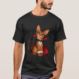 Decor Cute Abyssinian Cat Vampire Dracula T Shirt