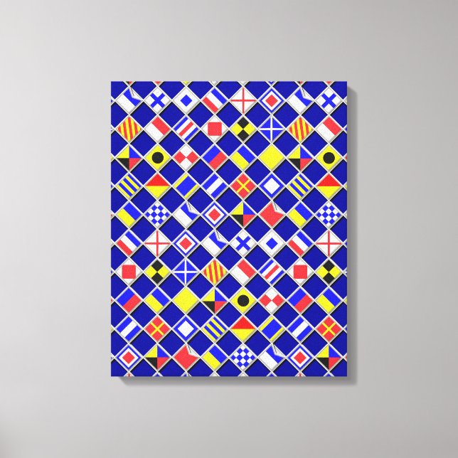 Decor för 3D-effektkontrollerade Nautiska Flagga Canvastryck (Framsida)