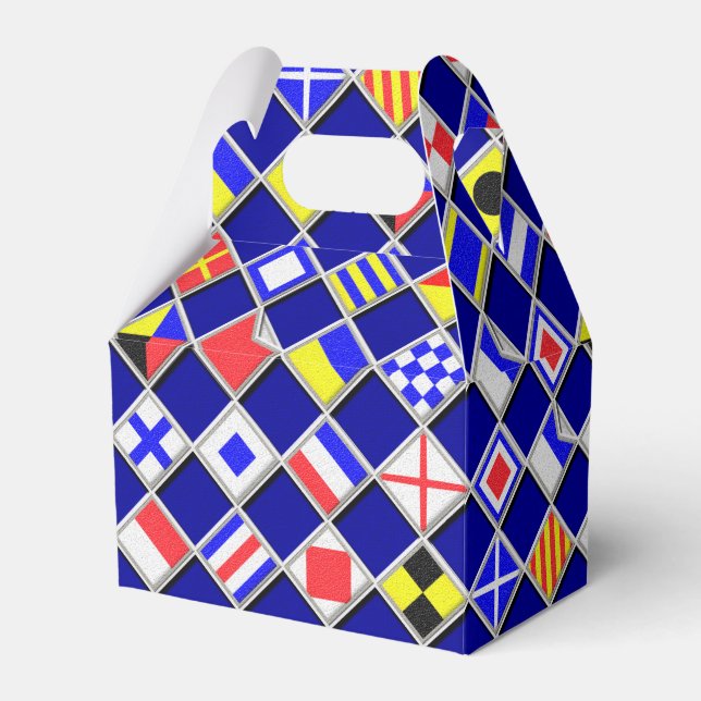 Decor för 3D-effektkontrollerade Nautiska Flagga Presentaskar (Framsidan Sidan)