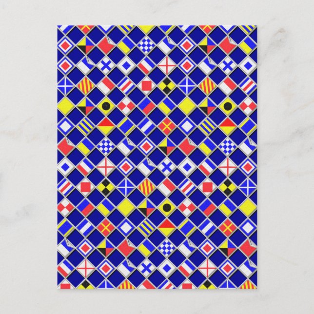 Decor för 3D-effektkontrollerade Nautiska Flagga Vykort (Framsida)