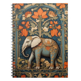 Decorated Elephant William Morris Inspired Blommig Anteckningsbok