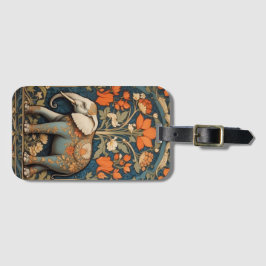 Decorated Elephant William Morris Inspired Blommig Bagagebricka