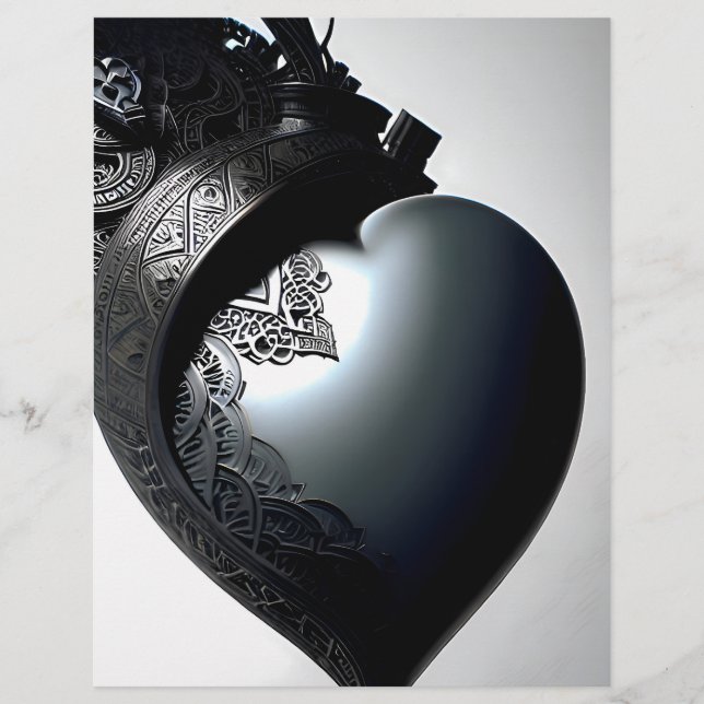 Decorated Iron Heart Romantic Picture. AI Reklamblad (Framsidan)