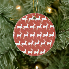 Décoration de Noël Rennes Rouges Julgransprydnad Keramik