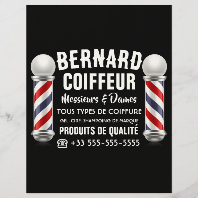 Décoration de salon de coiffure brevhuvud (Framsida)