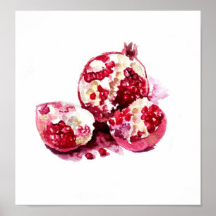 Decoration. för Pomegranatefruktakvarell Poster