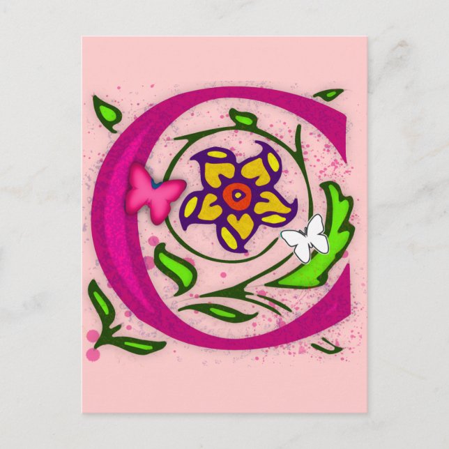 Decorativ Brev C-monogram Vykort (Framsida)