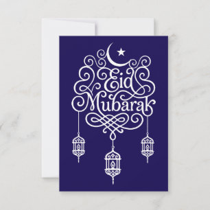 Decorativ Eid Mubarak Calligraphy Art Tack Kort