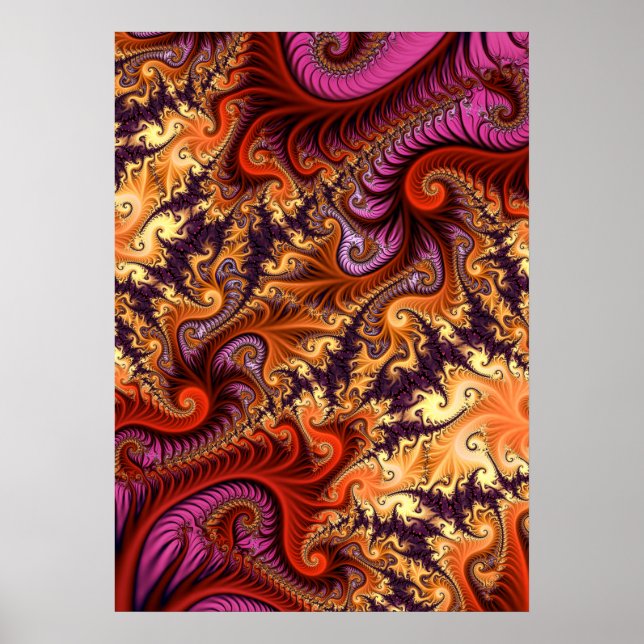 Decorativ Fractal Spiral Poster (Framsidan)