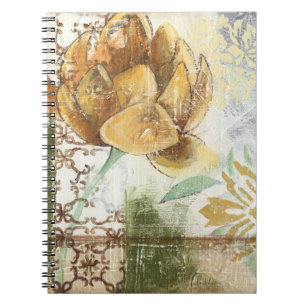 Decorativ Fresco-design med lobe-blomma Anteckningsbok