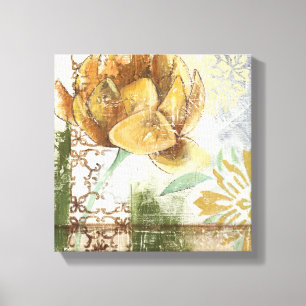 Decorativ Fresco-design med lobe-blomma Canvastryck