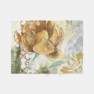Decorativ Fresco-design med lobe-blomma Fleecefilt