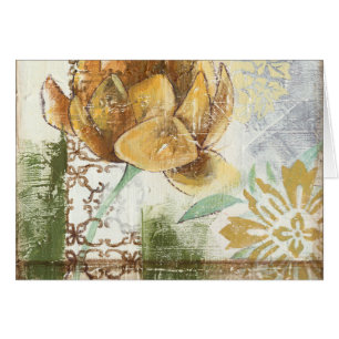 Decorativ Fresco-design med lobe-blomma Hälsningskort