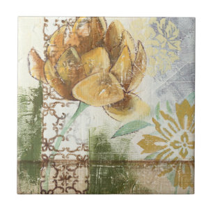 Decorativ Fresco-design med lobe-blomma Kakelplatta