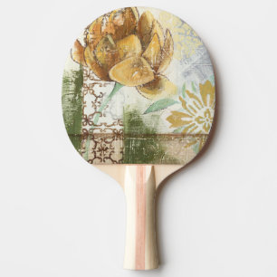 Decorativ Fresco-design med lobe-blomma Pingisracket