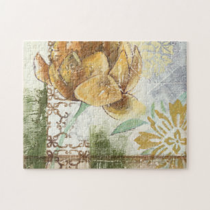 Decorativ Fresco-design med lobe-blomma Pussel