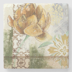 Decorativ Fresco-design med lobe-blomma Underlägg Sten