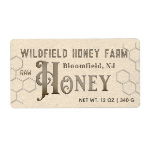 Decorativ HONEY Farm Market-etikett Honeycomb Kraf Fraktsedel