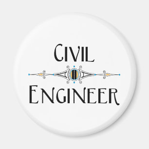 Decorativ linje för civil Ingenjör Magnet