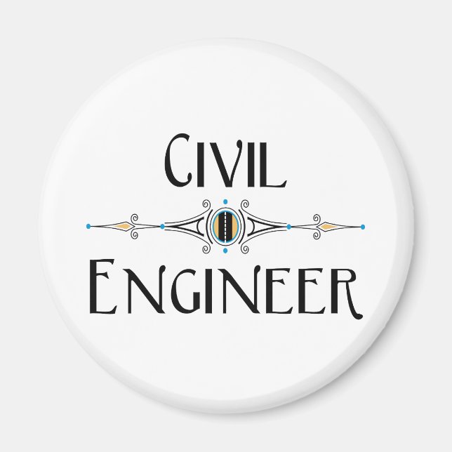 Decorativ linje för civil Ingenjör Magnet (Framsidan)
