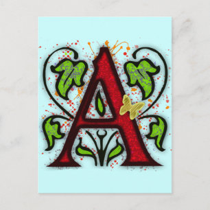 Decorativ Monogram Brev A Vykort