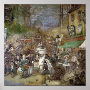 Decorativ panel som skildrar Paris Poster