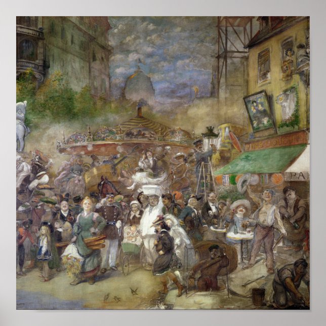 Decorativ panel som skildrar Paris Poster (Framsidan)