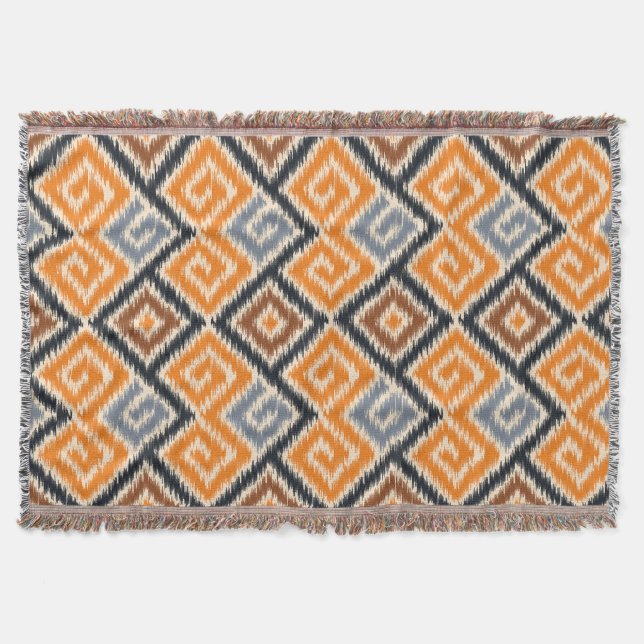 Decorative African batik Tribal mönster Orange Filt (Framsidan)
