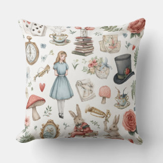 Decorative Alice in Wonderland Throw Pillow Kudde