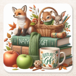 Decorative Autumn Theme Underlägg Papper Kvadrat