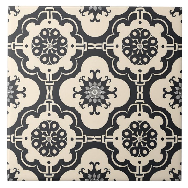 Decorative Baroque Arabesque mönster Kakelplatta (Framsidan)