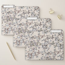 Decorative Beige Linen & Grått Blommönster