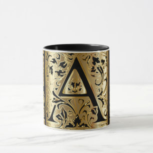 Decorative Black och Guld Brev A-kaffe Mugg