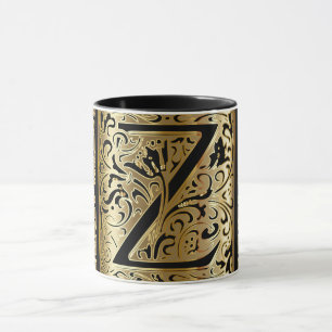 Decorative Black och Guld Brev Z Coffee Mugg