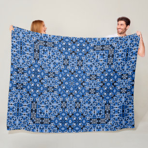 Decorative Blue Denim Satin Mandala Quilt Mönster Fleecefilt