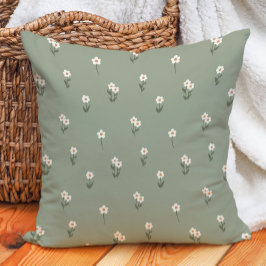 Decorative Boho Ditsy Floral Cottagecore Green Kudde