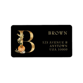 DECORATIVE BREV B med Pumpkin Monogram-etikett Adressetikett